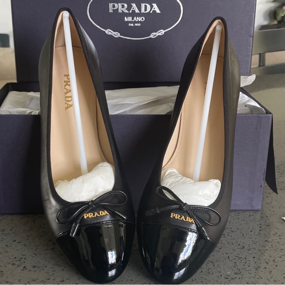 Prada Black Leather Flats